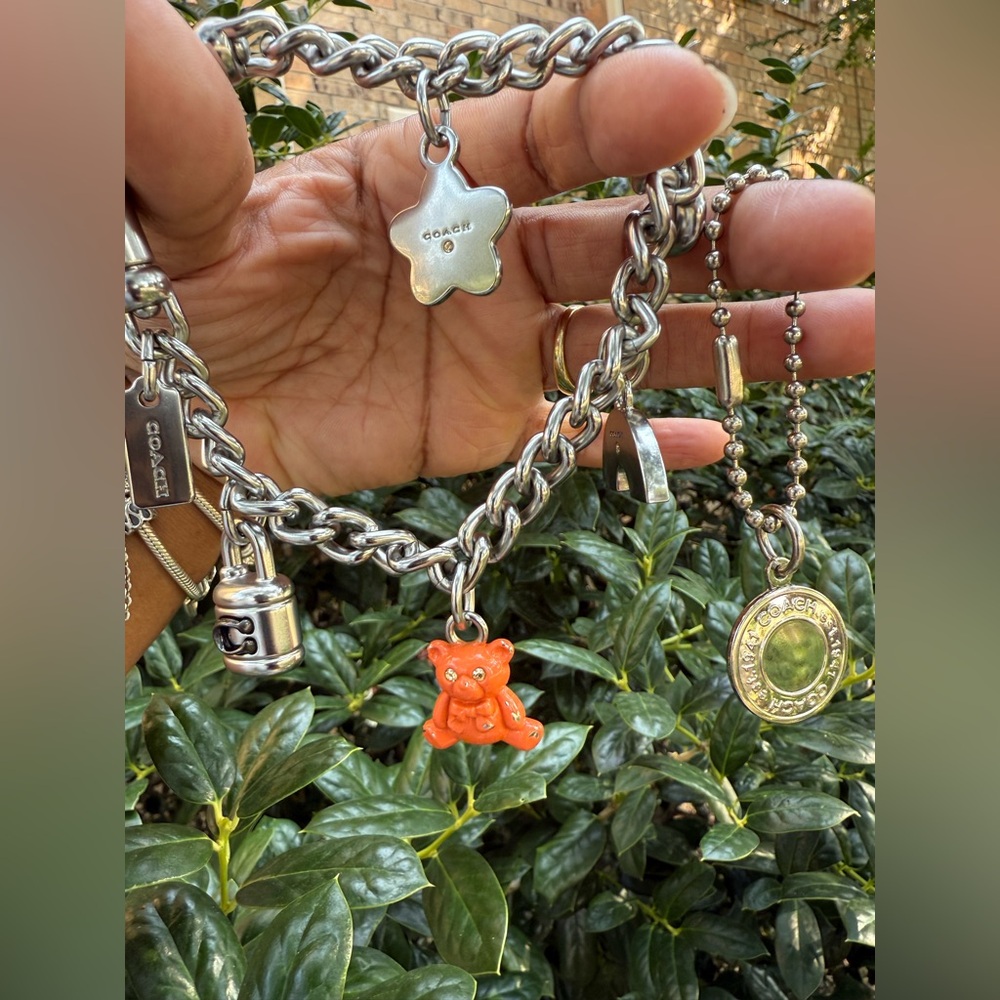Coach Silver Charm chain and round charm